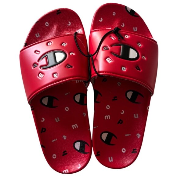 Champion IPO Circular Slides Scarlet Red – Rare Logo Style Women’s Size 6 - Picture 1 of 7